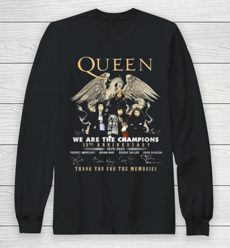 Original Queen We Are The Champions 55Th Anniversary 1970 – 2025 Thank You For The Memories Long Sleeve T-Shirt