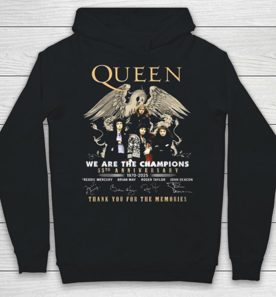 Original Queen We Are The Champions 55Th Anniversary 1970 – 2025 Thank You For The Memories Hoodie