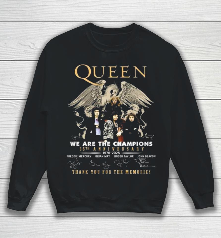 Original Queen We Are The Champions 55Th Anniversary 1970 – 2025 Thank You For The Memories Sweatshirt