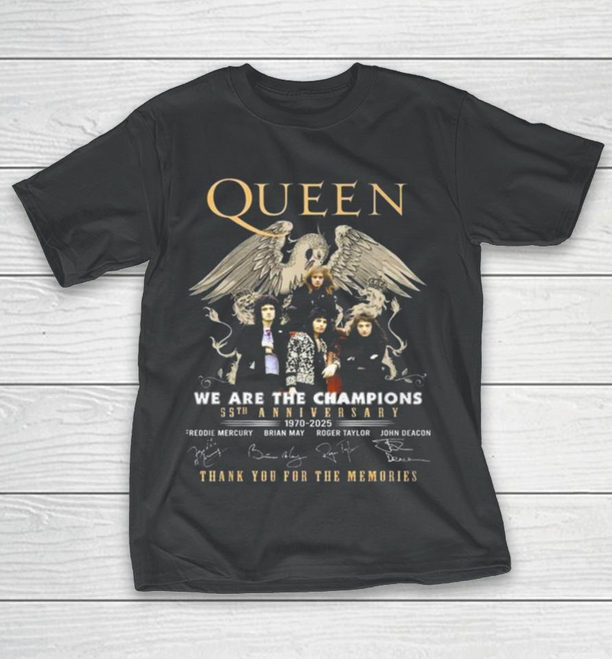 Original Queen We Are The Champions 55Th Anniversary 1970 – 2025 Thank You For The Memories T-Shirt