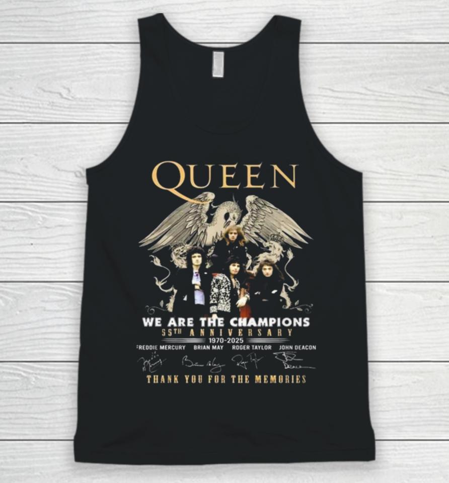Original Queen We Are The Champions 55Th Anniversary 1970 – 2025 Thank You For The Memories Unisex Tank Top