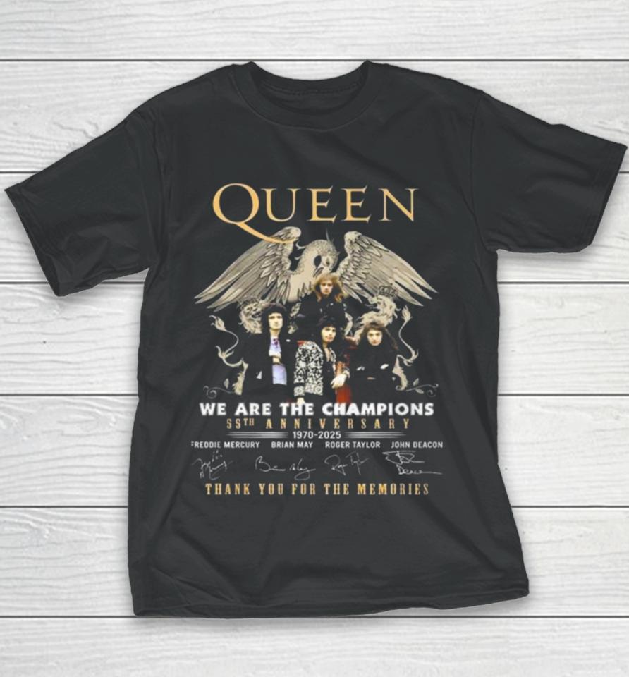 Original Queen We Are The Champions 55Th Anniversary 1970 – 2025 Thank You For The Memories Youth T-Shirt