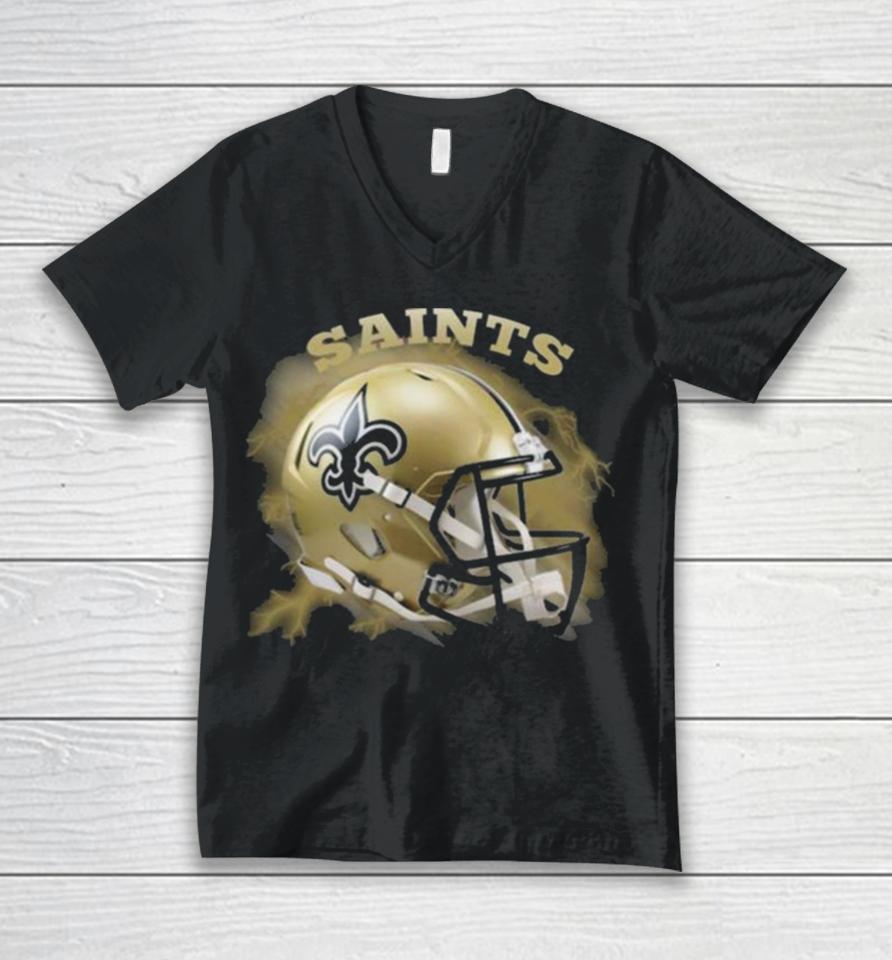 Original Teams Come From The Sky New Orleans Saints Unisex V-Neck T-Shirt