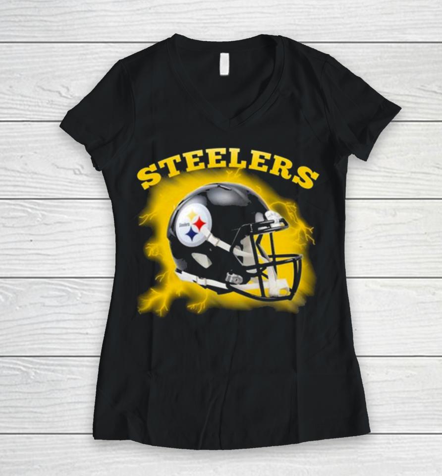 Original Teams Come From The Sky Pittsburgh Steelers Women V-Neck T-Shirt
