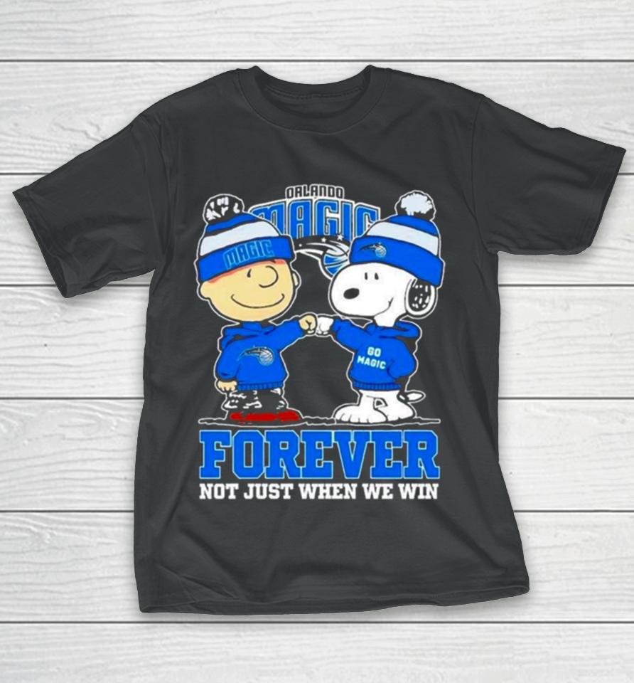 Orlando Magic Nba Snoopy And Charlie Brown Forever Not Just When We Win 2024 T-Shirt