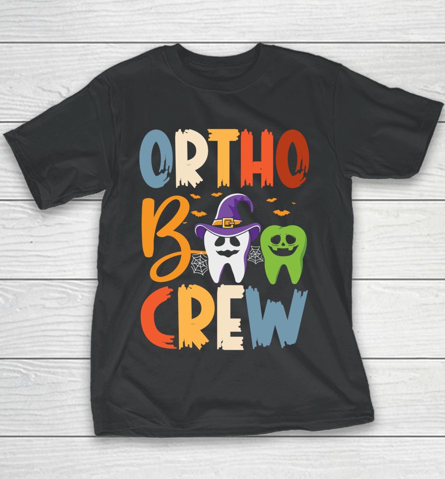 Orthodontist Halloween Orthodontic Boo Braces Teeth Crew Youth T-Shirt