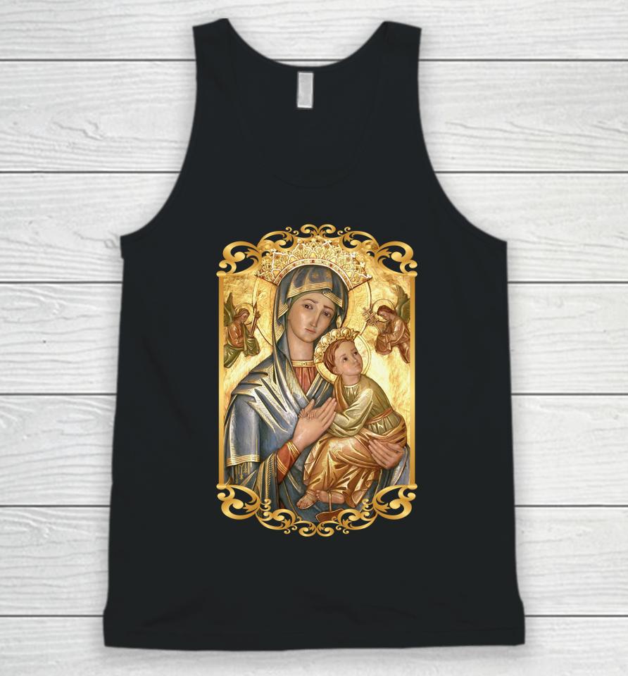 Our Lady Of Perpetual Help Blessed Mother Mary Catholic Icon Unisex Tank Top