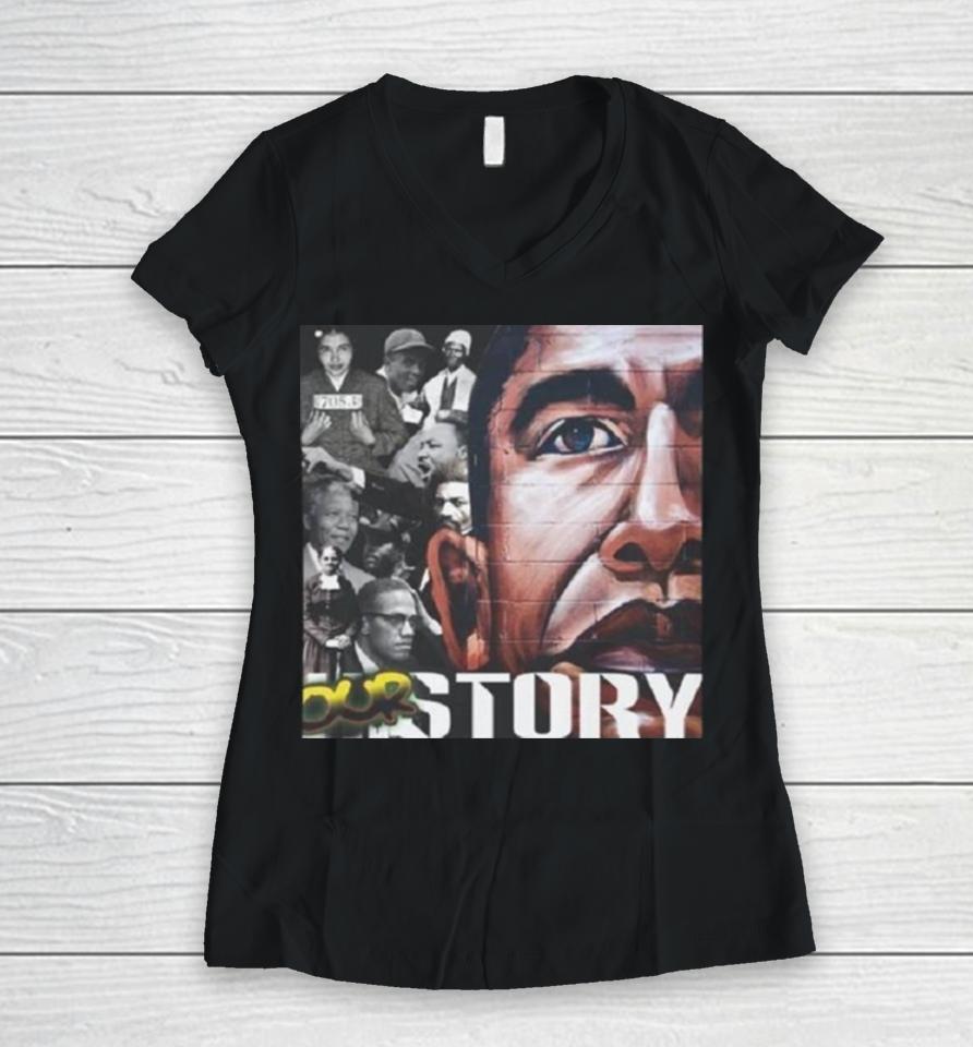 Ourstory Obama Unisex Softstyle Women V-Neck T-Shirt