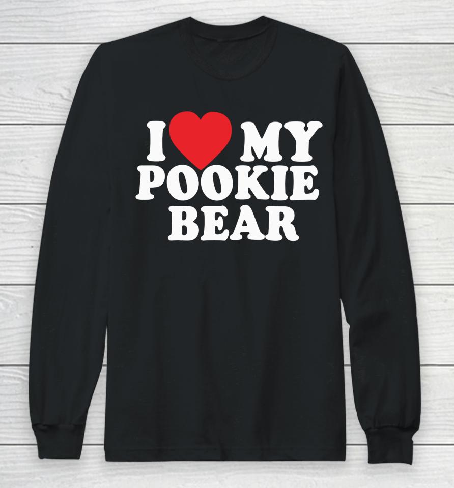 Outtapocketapparel I Love 3 My Pookie Bear Long Sleeve T-Shirt