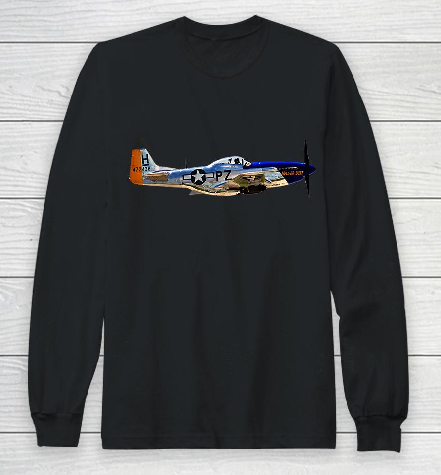 P-51 Mustang Wwii Fighter Plane Long Sleeve T-Shirt