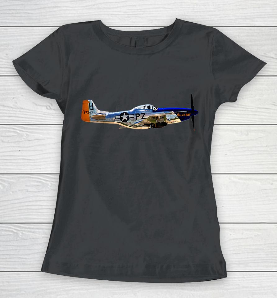 P-51 Mustang Wwii Fighter Plane Women T-Shirt