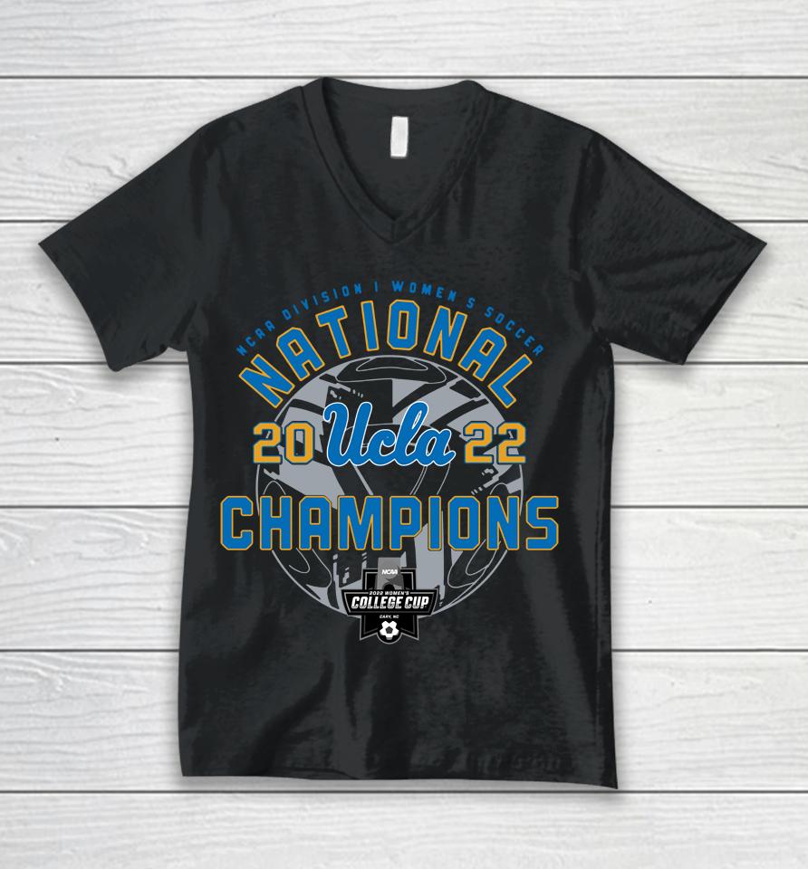 Pac-12 Ucla Bruins National Champions Ncaa 2022 Women's Soccer Unisex V-Neck T-Shirt