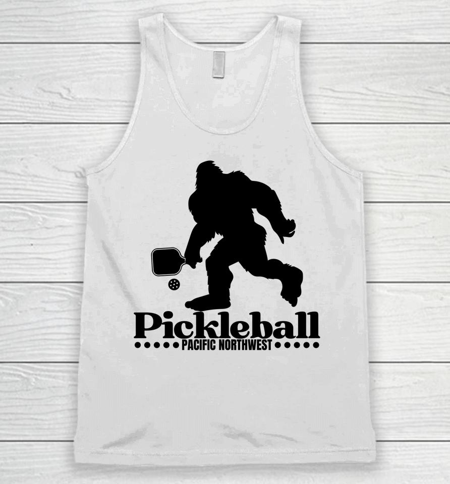 Pacific Northwest Pickleball Player Bigfoot Pickleball Lover Unisex Tank Top