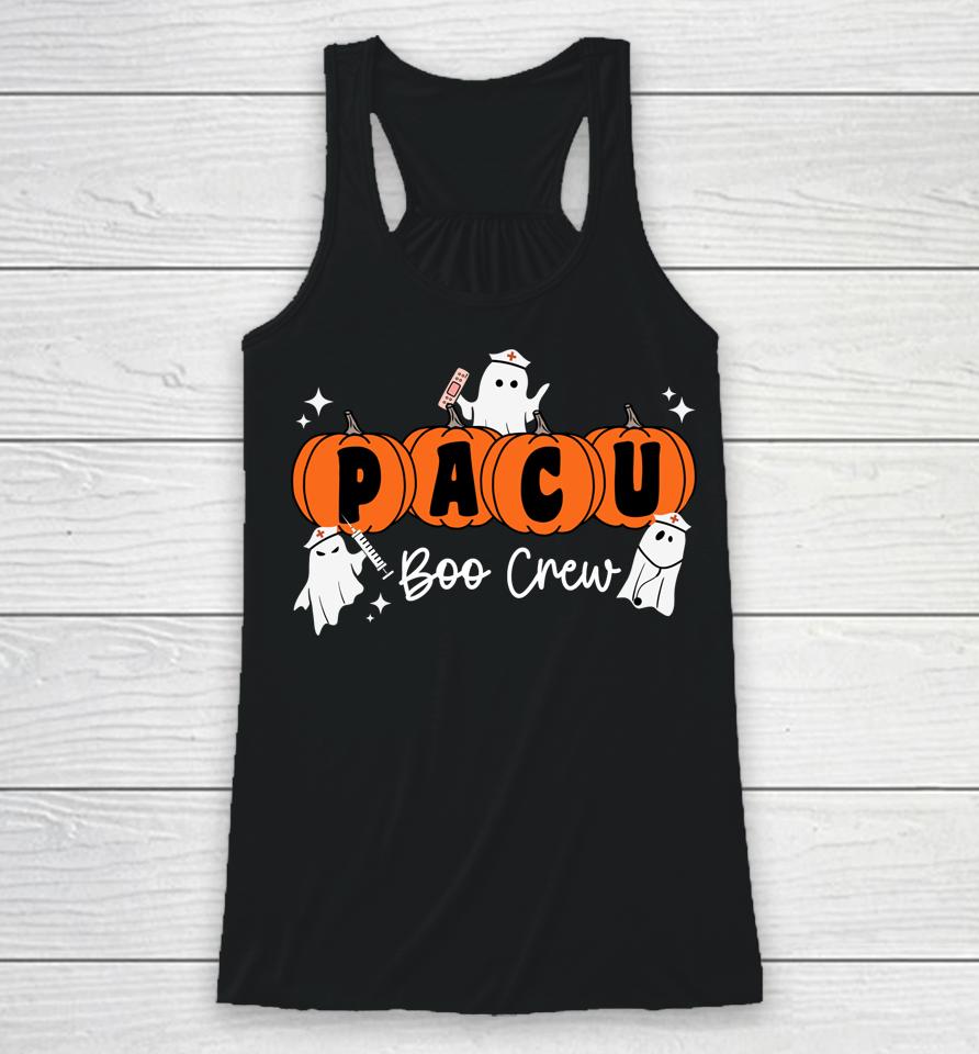 Pacu Boo Crew Ghost Pumpkin For Pacu Nurse Halloween Racerback Tank