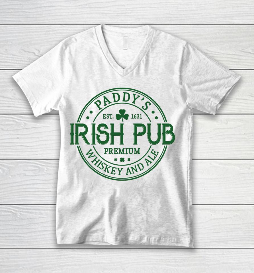 Paddy's Irish Pub Whiskey Beer Ireland St. Patrick's Day Tee Unisex V-Neck T-Shirt