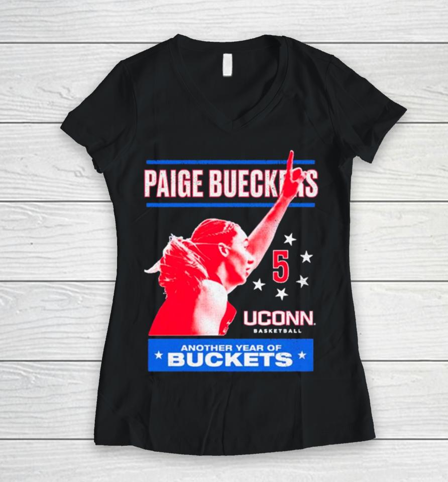 Paige Bueckers Uconn Huskies Another Year Of Buckets Women V-Neck T-Shirt