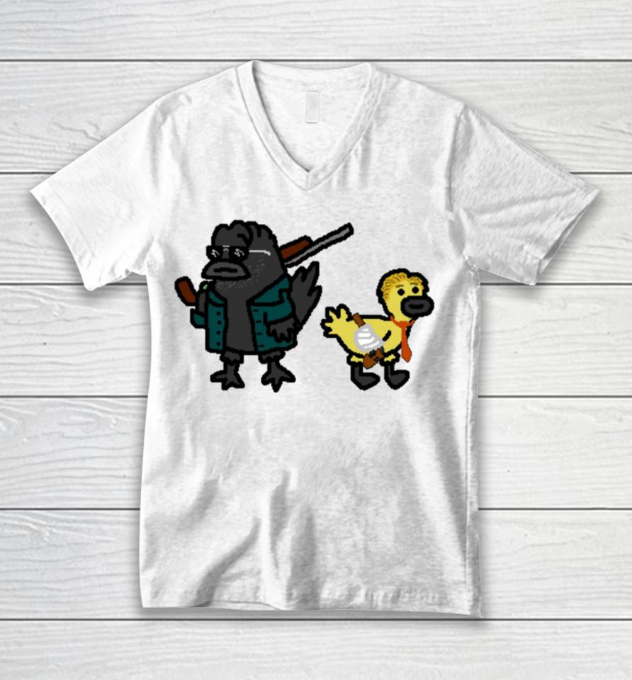 Paintmerch Crow And Gosling Unisex V-Neck T-Shirt