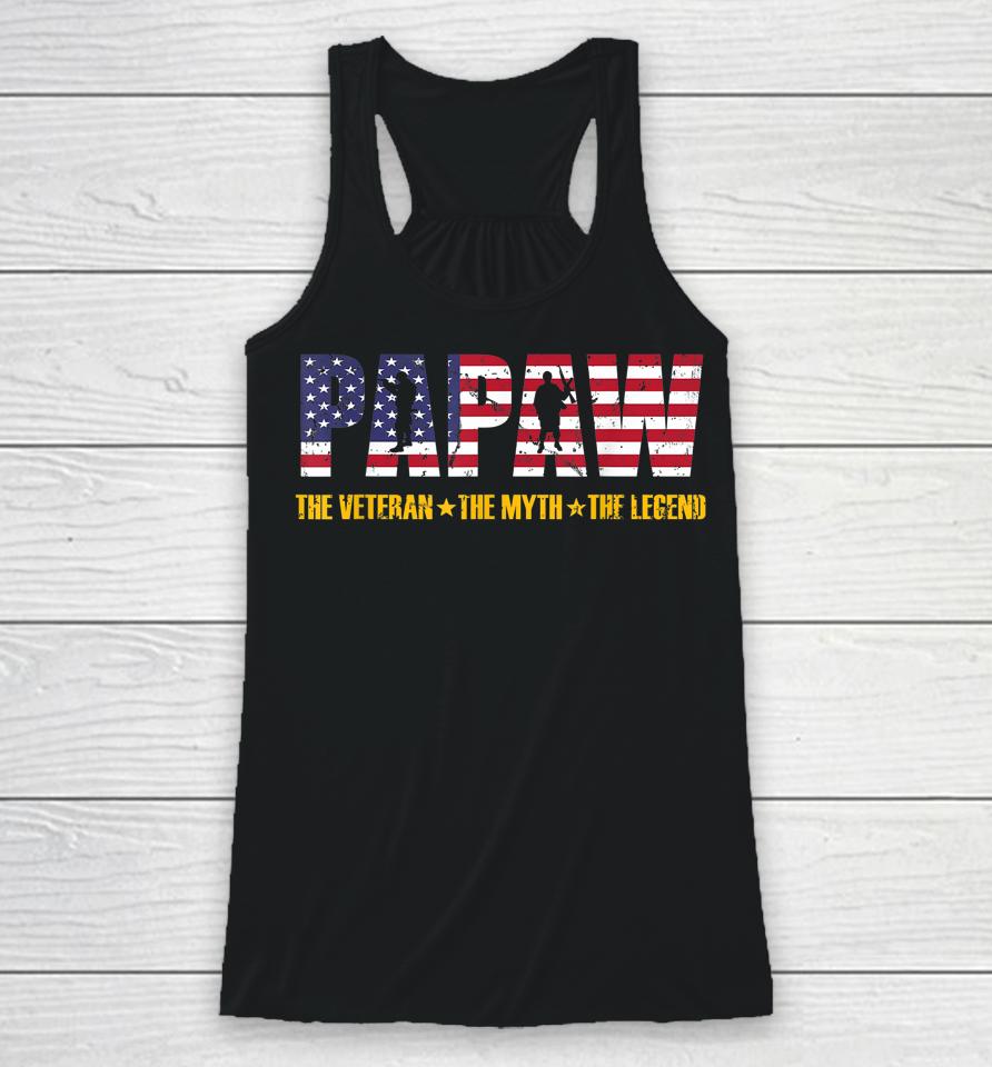 Papaw The Veteran The Myth The Legend Shirt Father's Day Gift Racerback Tank