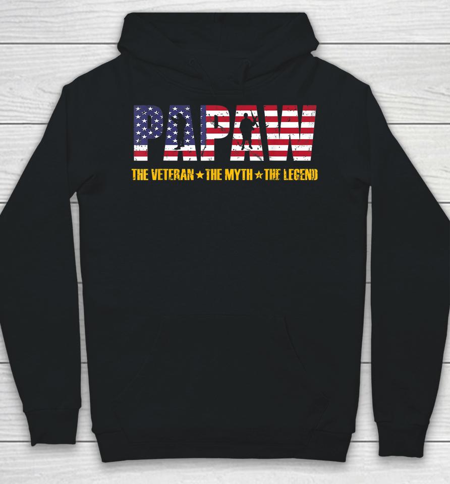 Papaw The Veteran The Myth The Legend Shirt Father's Day Gift Hoodie