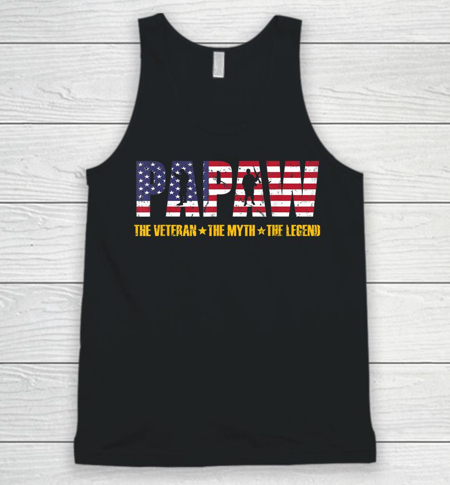 Papaw The Veteran The Myth The Legend Shirt Father's Day Gift Unisex Tank Top