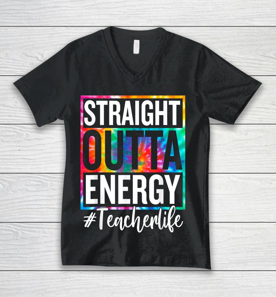Paraprofessional Straight Outta Energy Teacher Life Gifts Unisex V-Neck T-Shirt