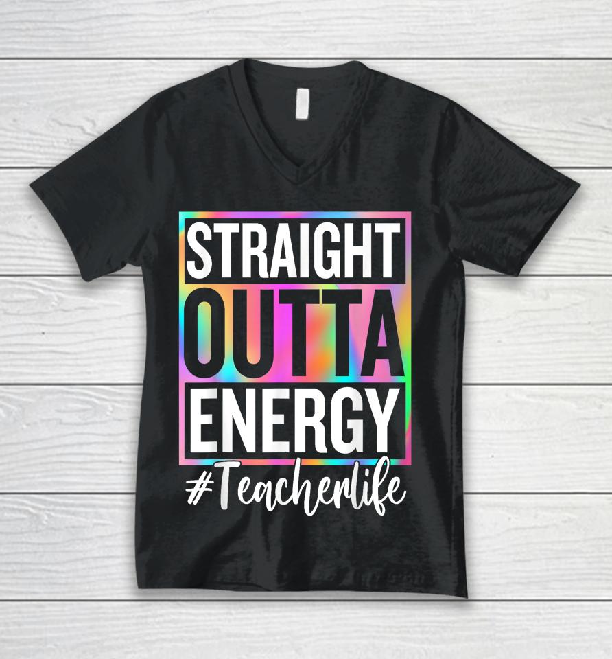 Paraprofessional Straight Outta Energy Teacher Life Gifts Unisex V-Neck T-Shirt