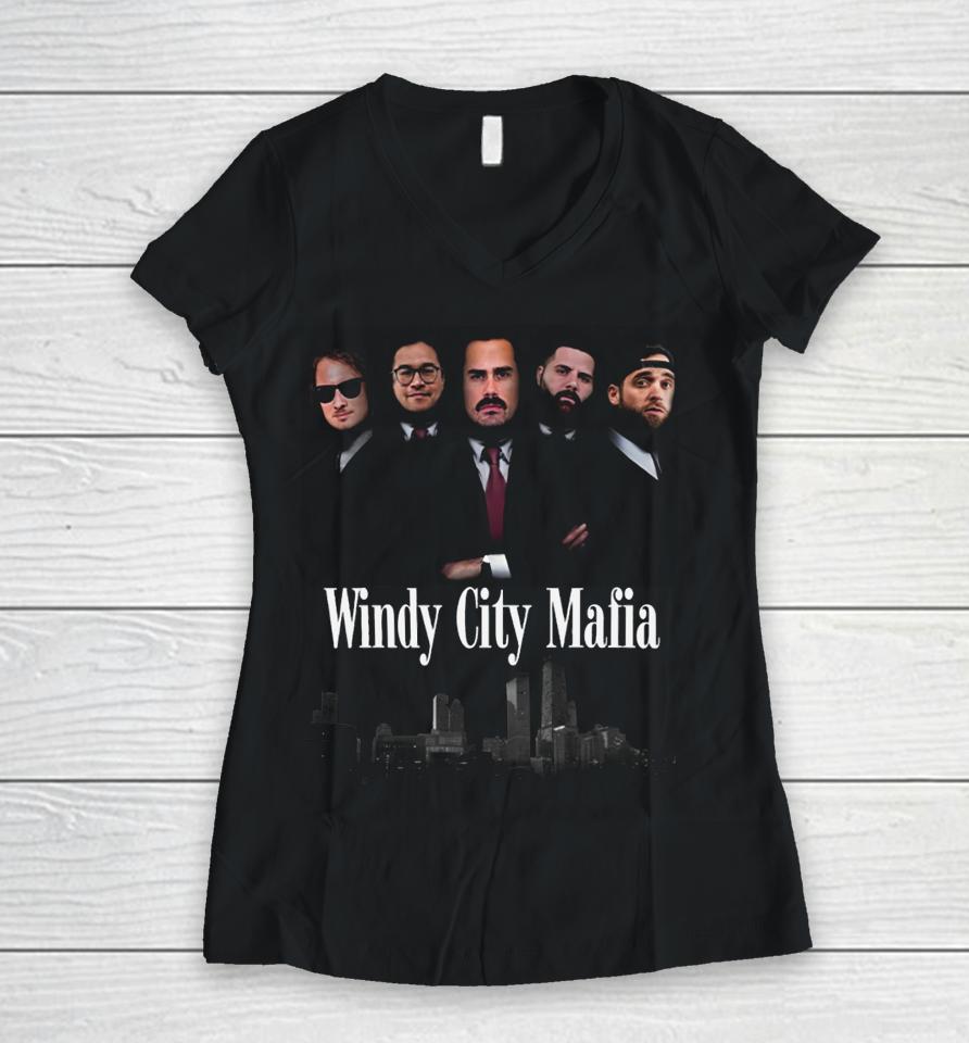 Pardon My Take Windy City Mafia Women V-Neck T-Shirt