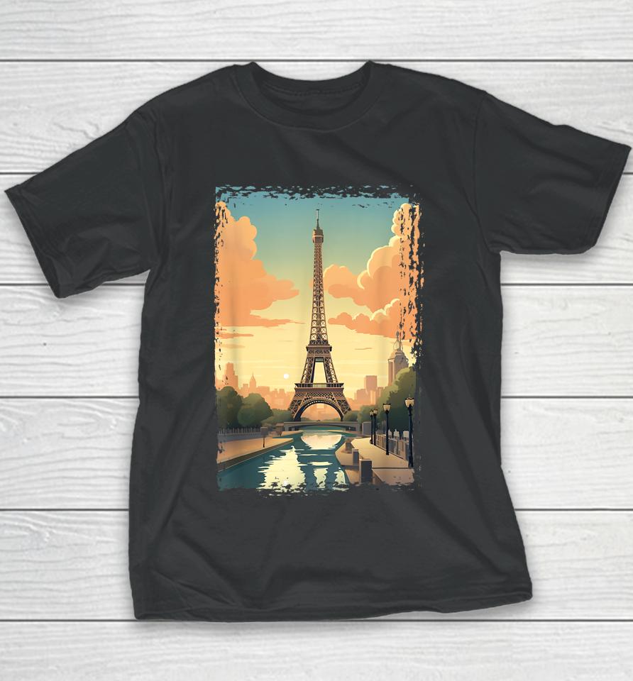 Paris Eiffel Tower I Love Paris Souvenir France Youth T-Shirt