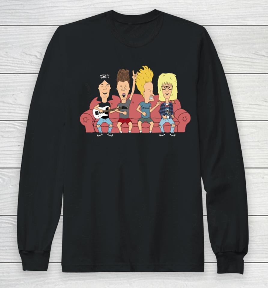Party On Couch Beavis And Butthead Long Sleeve T-Shirt