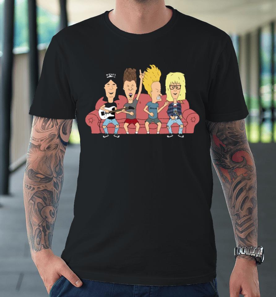 Party On Couch Beavis And Butthead Premium T-Shirt