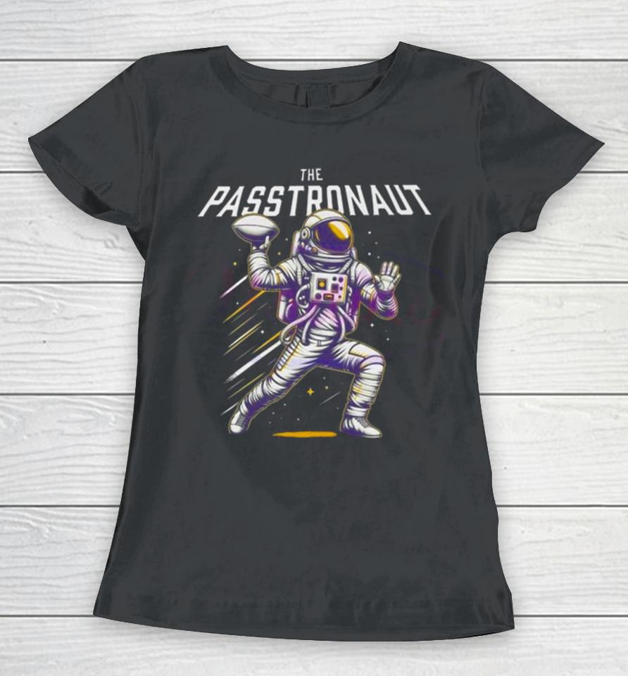 Passtronaut Throwing A Football Women T-Shirt
