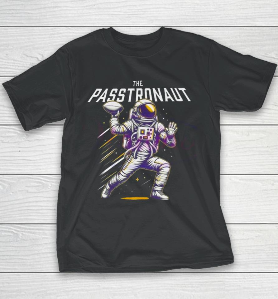 Passtronaut Throwing A Football Youth T-Shirt