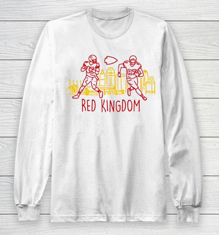 Patrick Mahomes And Travis Kelce Kansas City Chiefs Red Kingdom Long Sleeve T-Shirt