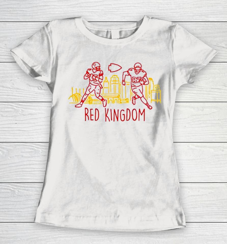 Patrick Mahomes And Travis Kelce Kansas City Chiefs Red Kingdom Women T-Shirt