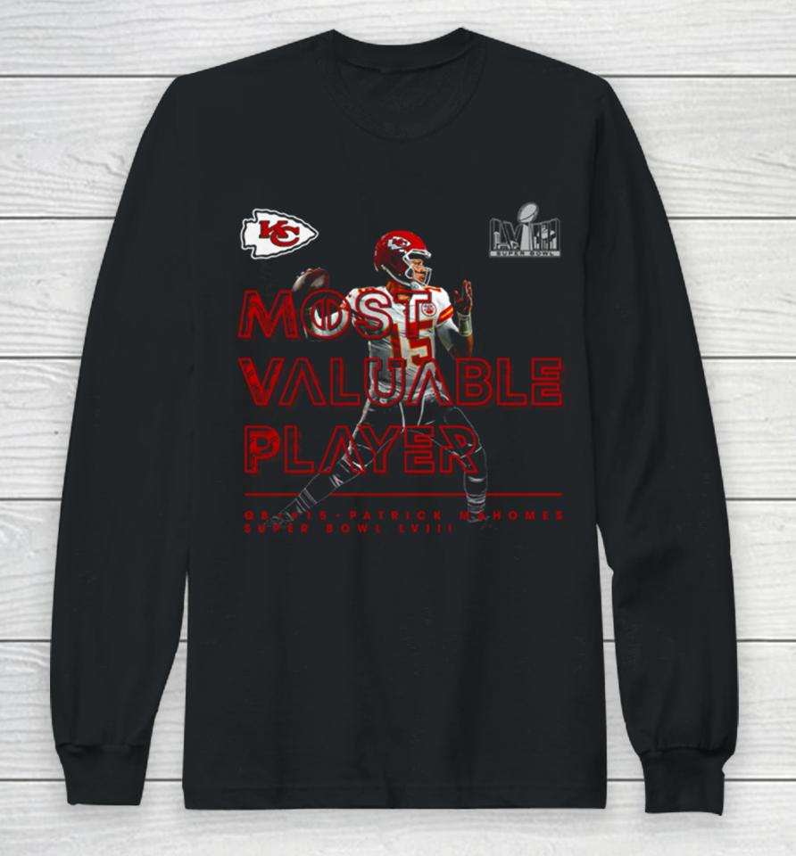 Patrick Mahomes Kansas City Chiefs Super Bowl Lviii Mvp Long Sleeve T-Shirt