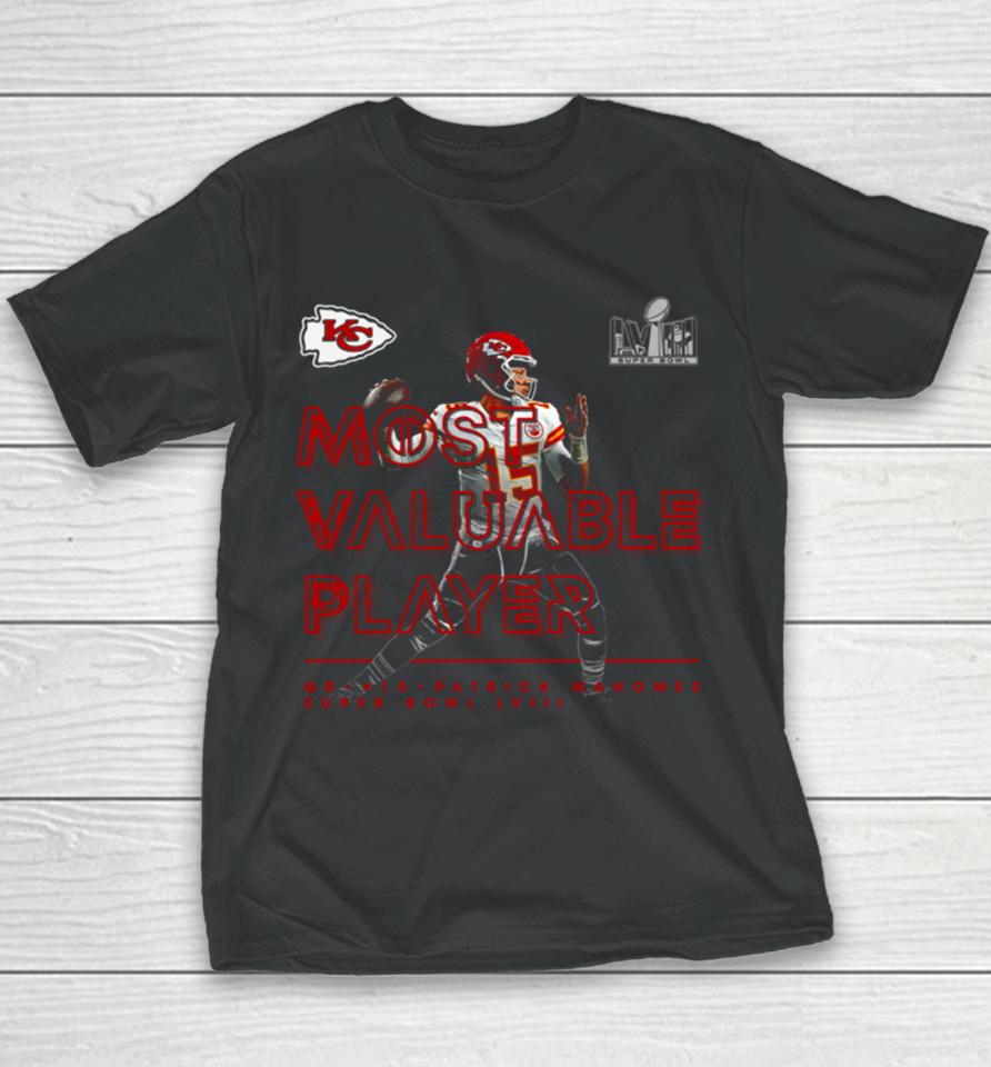 Patrick Mahomes Kansas City Chiefs Super Bowl Lviii Mvp Youth T-Shirt