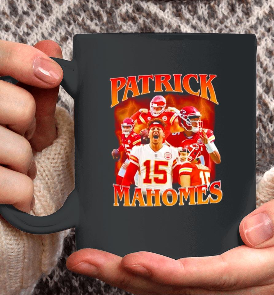 Patrick Mahomes Number 15 Kansas City Chiefs Football Player Portrait Lightning Coffee Mug