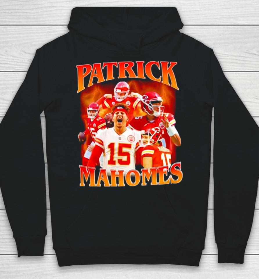Patrick Mahomes Number 15 Kansas City Chiefs Football Player Portrait Lightning Hoodie