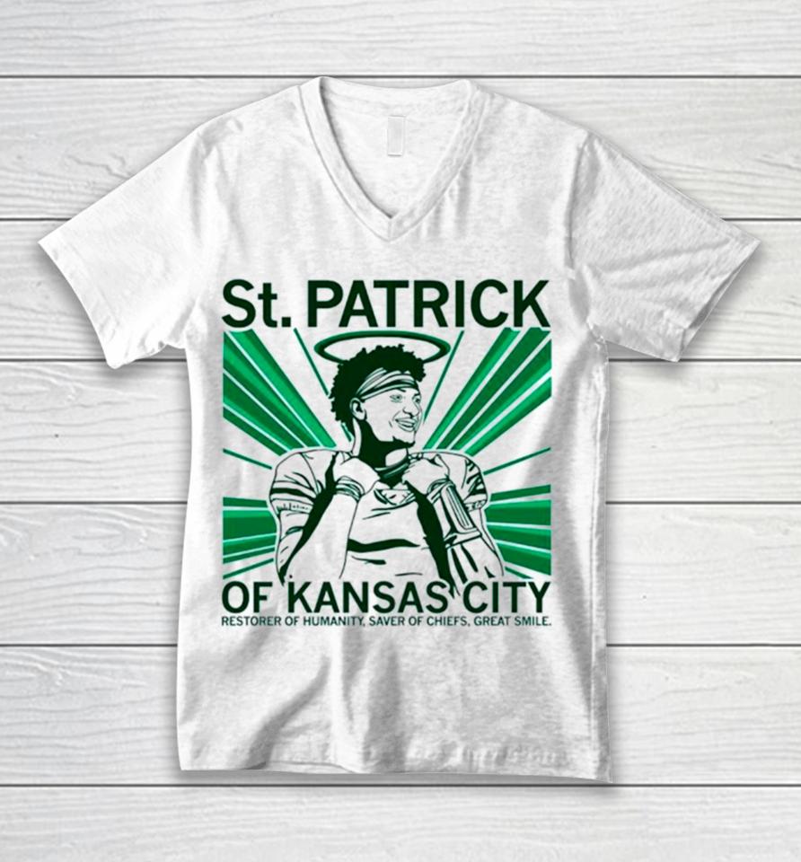 Patrick Mahomes St Patrick Of Kansas City Unisex V-Neck T-Shirt