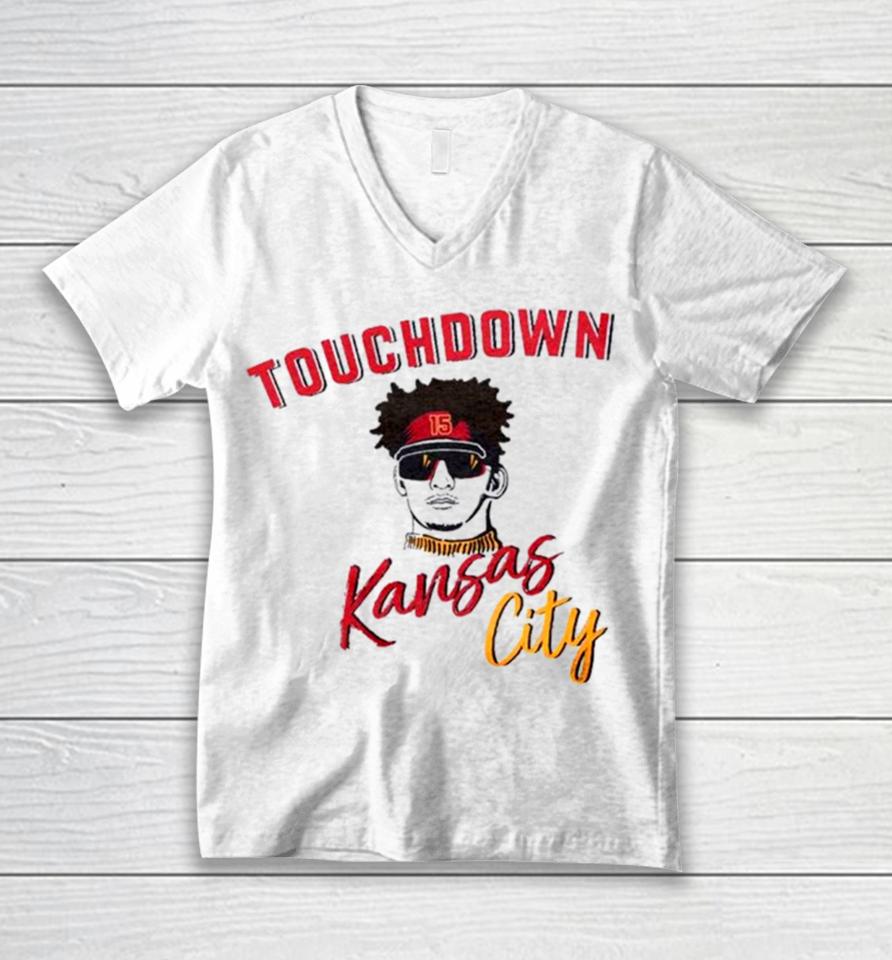 Patrick Mahomes Touchdown Kansas City Football Unisex V-Neck T-Shirt