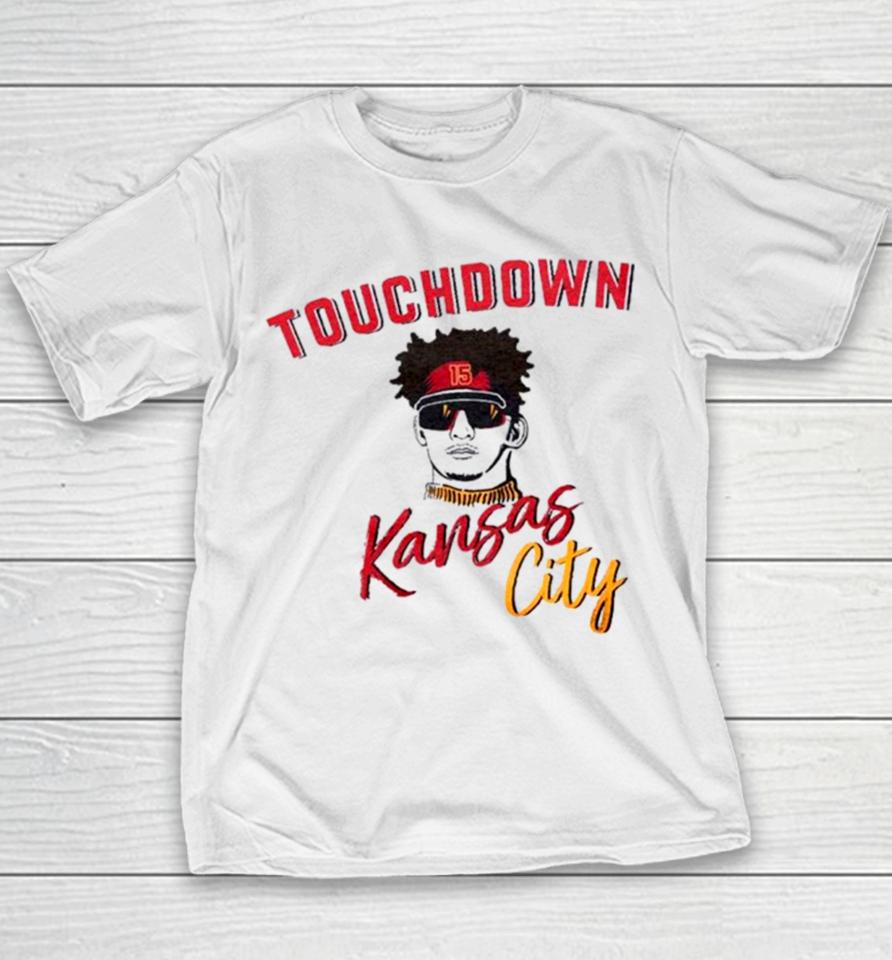 Patrick Mahomes Touchdown Kansas City Football Youth T-Shirt