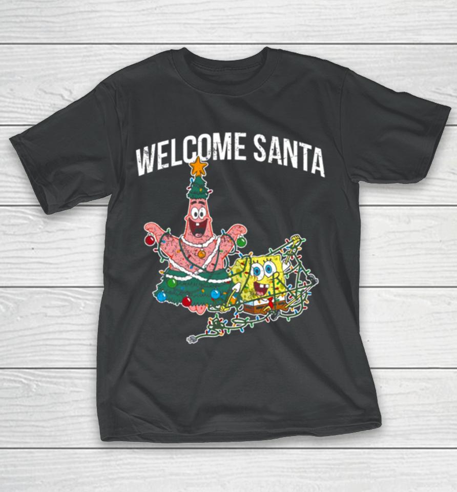 Patrick Star Welcome Santa Christmas Halloween Spongebob T-Shirt