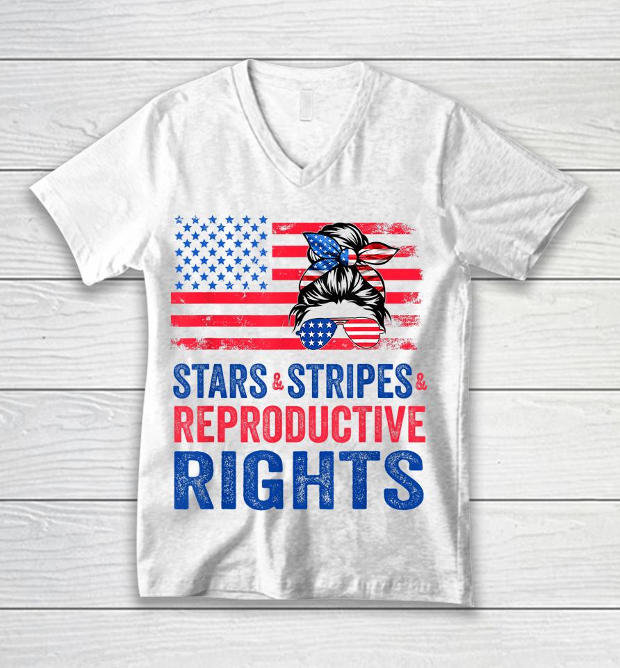 Patriotic 4Th Of July Shirt Stars Stripes Reproductive Right Unisex V-Neck T-Shirt