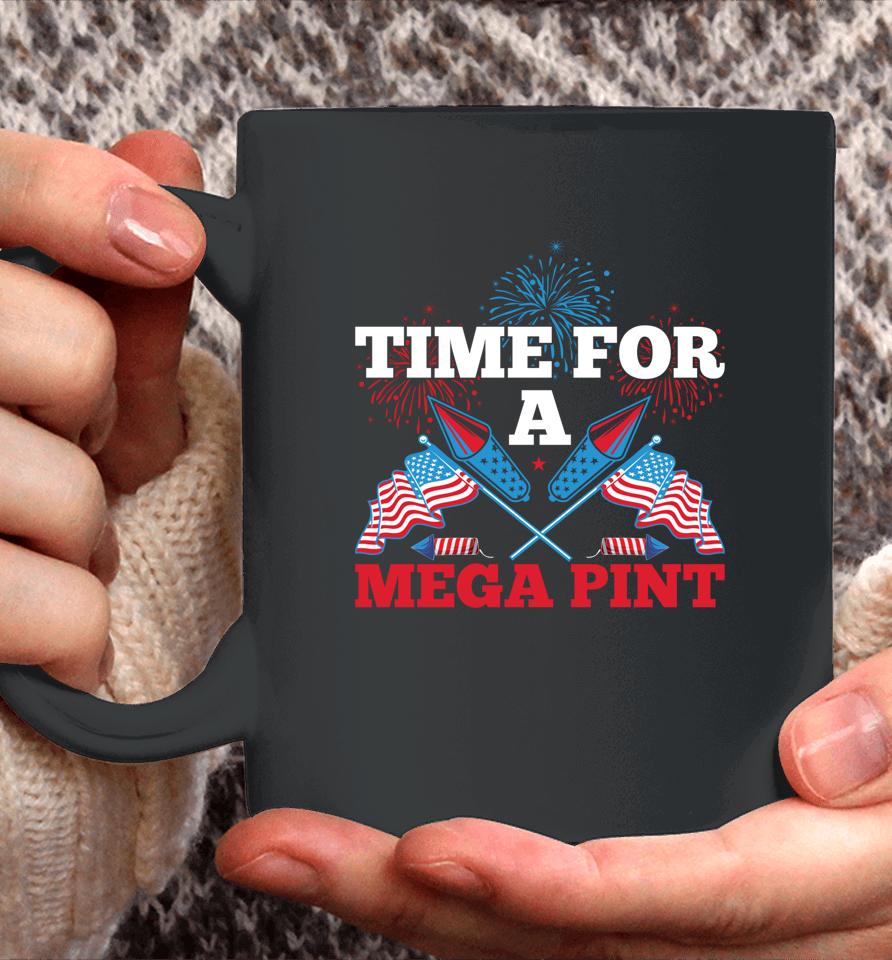 Patriotic America Usa Flag Time For A Mega Pint Coffee Mug