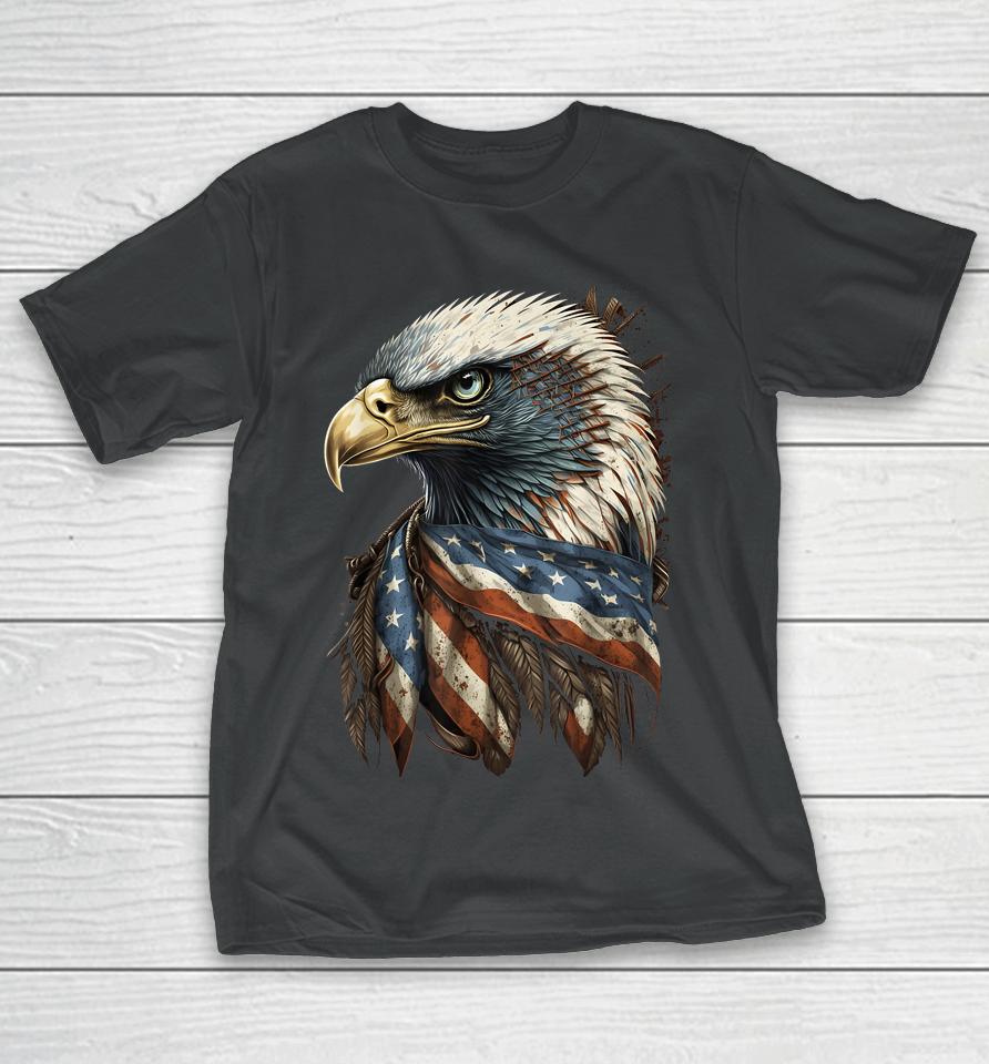 Patriotic Bald Eagle 4Th Of July Men Usa American Flag T-Shirt