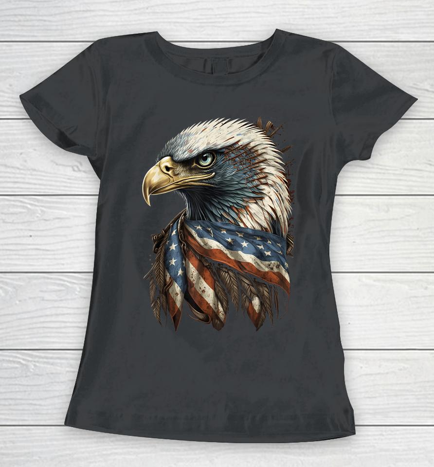 Patriotic Bald Eagle 4Th Of July Men Usa American Flag Women T-Shirt