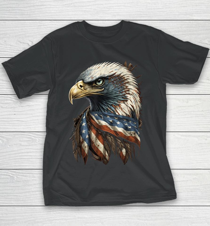 Patriotic Bald Eagle 4Th Of July Men Usa American Flag Youth T-Shirt