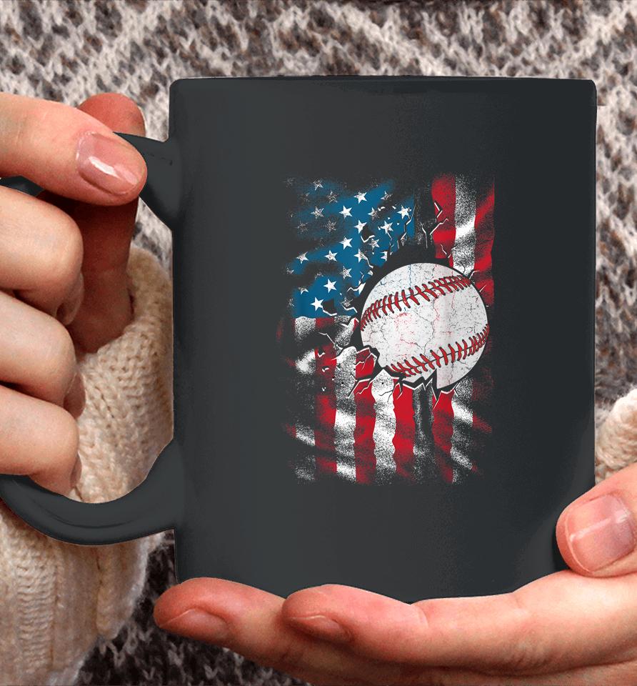 Patriotic Baseball 4Th Of July Men Usa American Flag Boys Coffee Mug