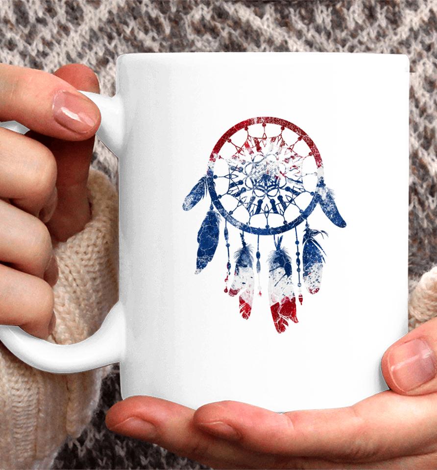 Patriotic Dream Catcher Red White Blue Native American Coffee Mug