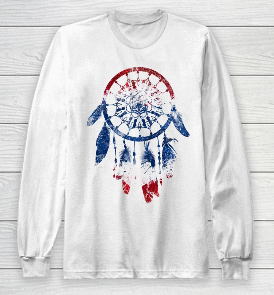 Patriotic Dream Catcher Red White Blue Native American Long Sleeve T-Shirt